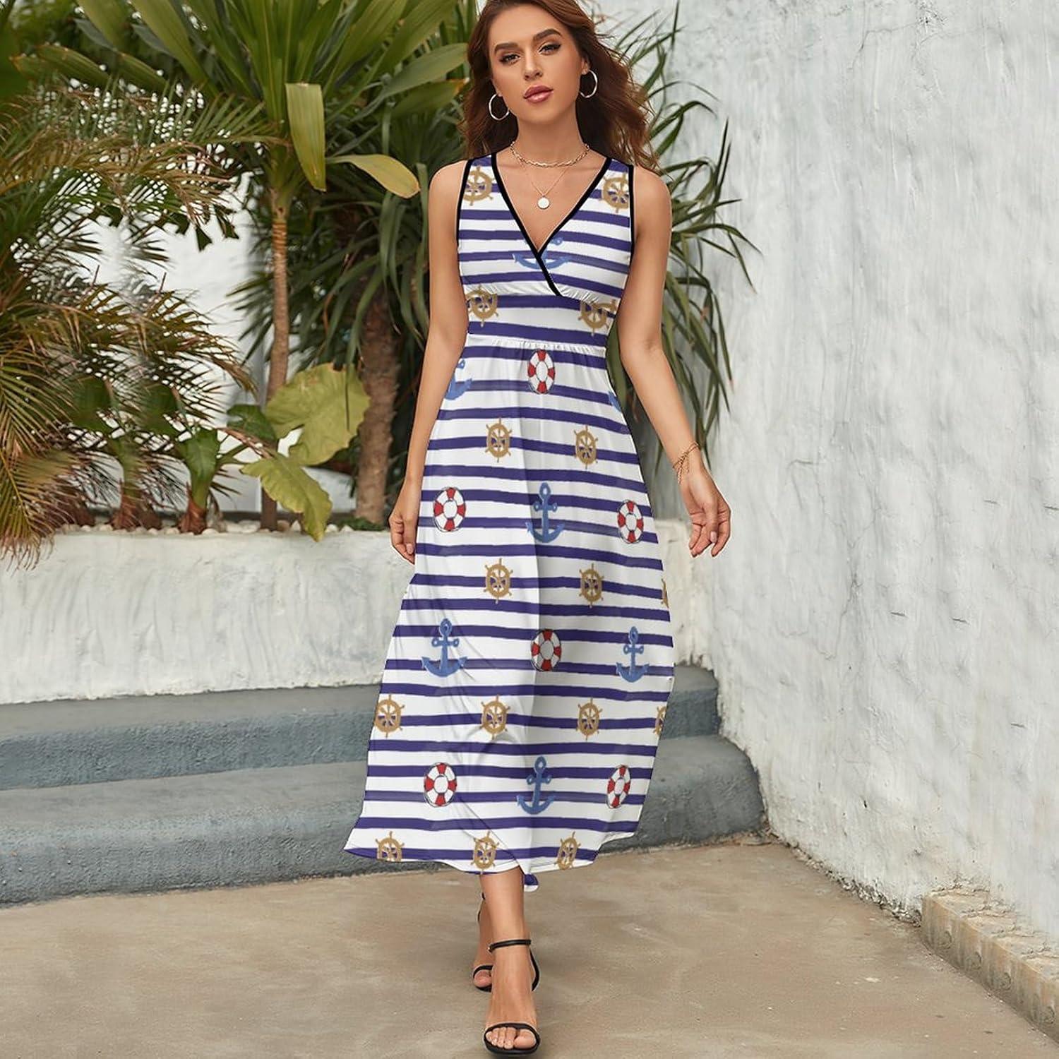 Our Take on the Nautical Anchor Maxi Dress: Casual & Chic