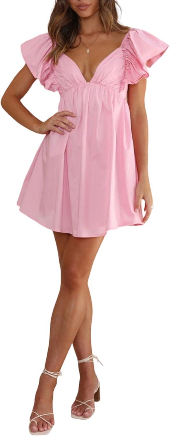 Our Take on the Women's Butterfly Flounce Sleeve ‌Babydoll Dress