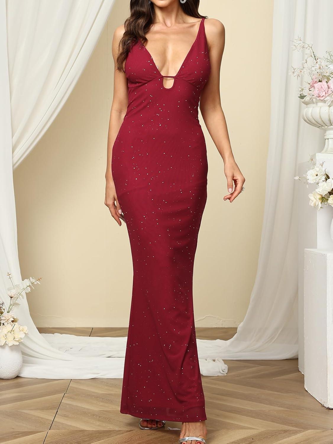 Our Take on the Women's Sequin Maxi Dress: Elegant & Sparkly Fit