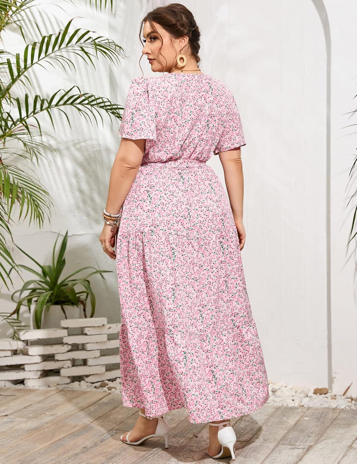 Flowy Comfort Meets Stylish Curves: Exploring KOJOOIN's Plus Size‌ maxi Dress