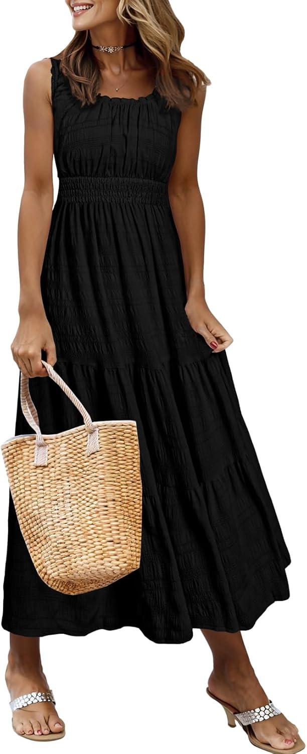 AlvaQ Sleeveless Smocked Midi Dress: Style and Comfort United