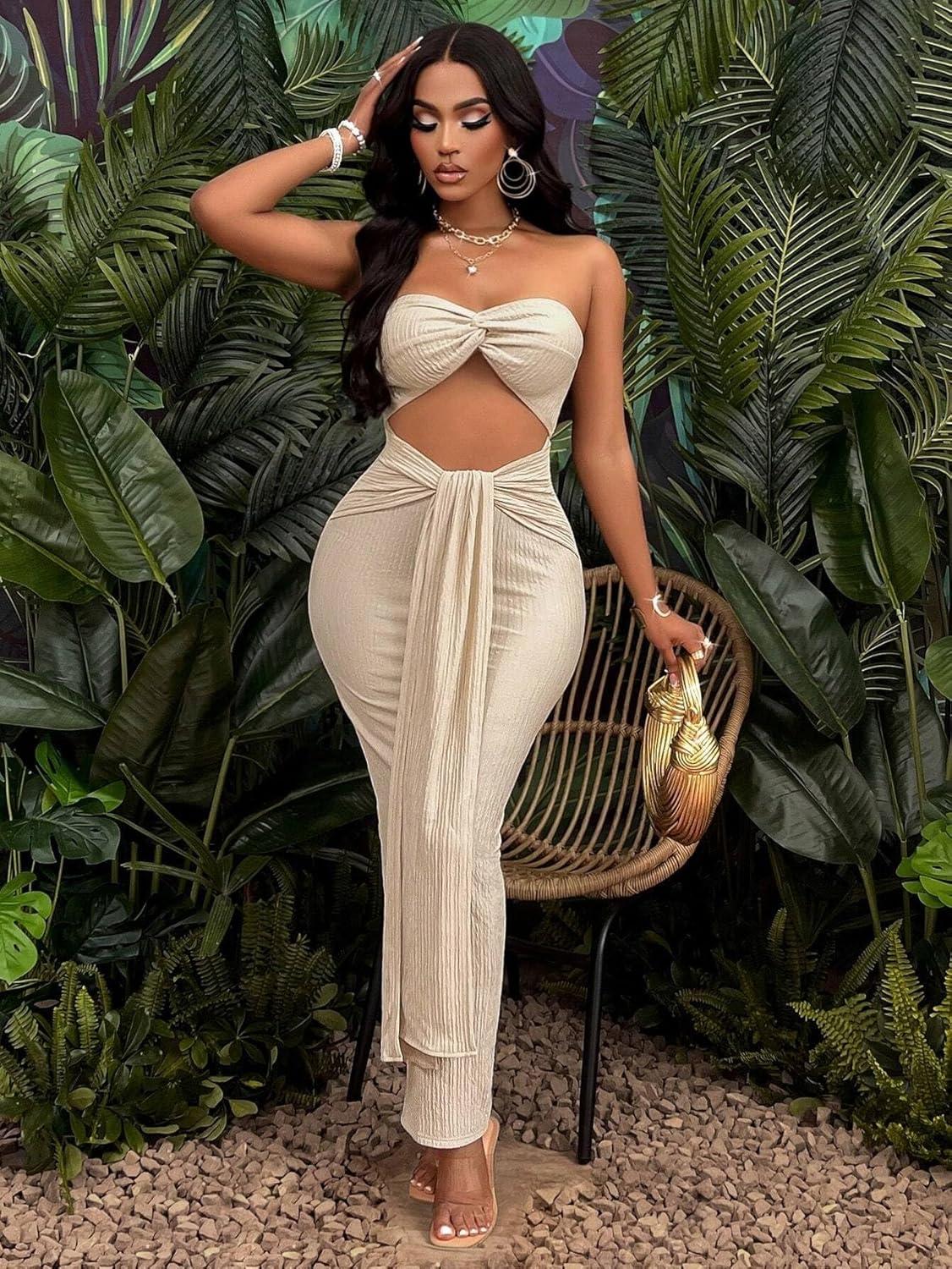 Effortless Elegance: Reviewing EFJONE's 2024 Apricot Maxi dress