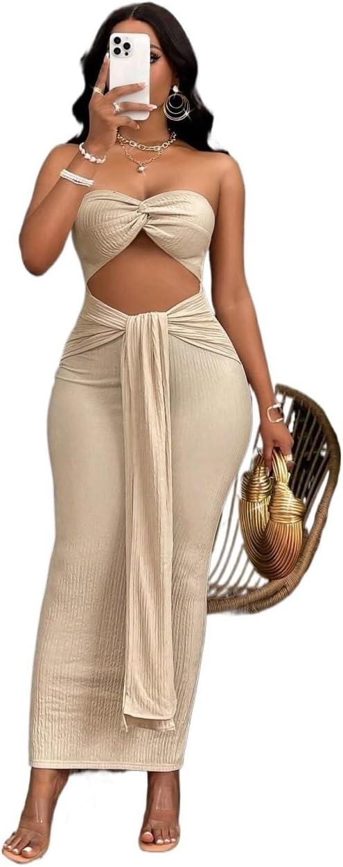 Effortless Elegance: Reviewing EFJONE's 2024 Apricot Maxi Dress