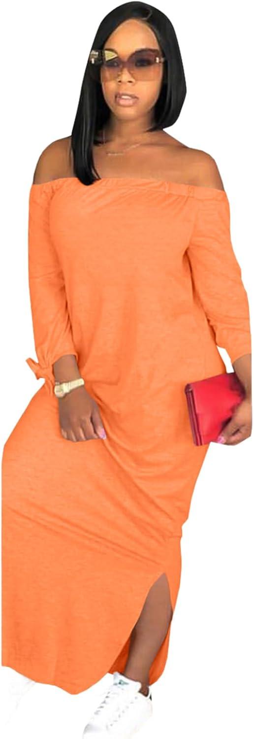 Effortless Style in the OLUOLIN Off-Shoulder Maxi Dress