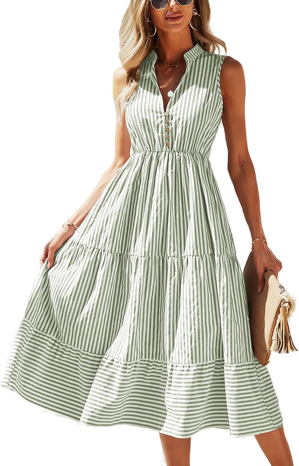 Effortless Summer Style: Exploring the BROVAVE Striped Midi Dress