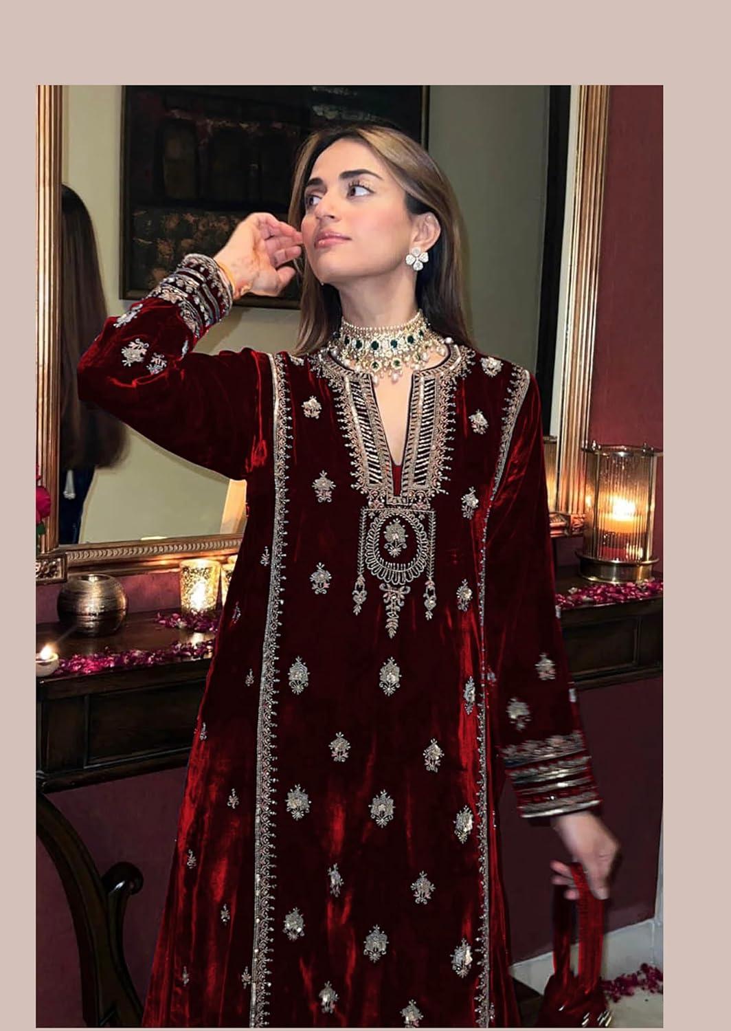 Elevate Traditional Style‌ with Life Fashion's Velvet ⁤Salwar Kameez