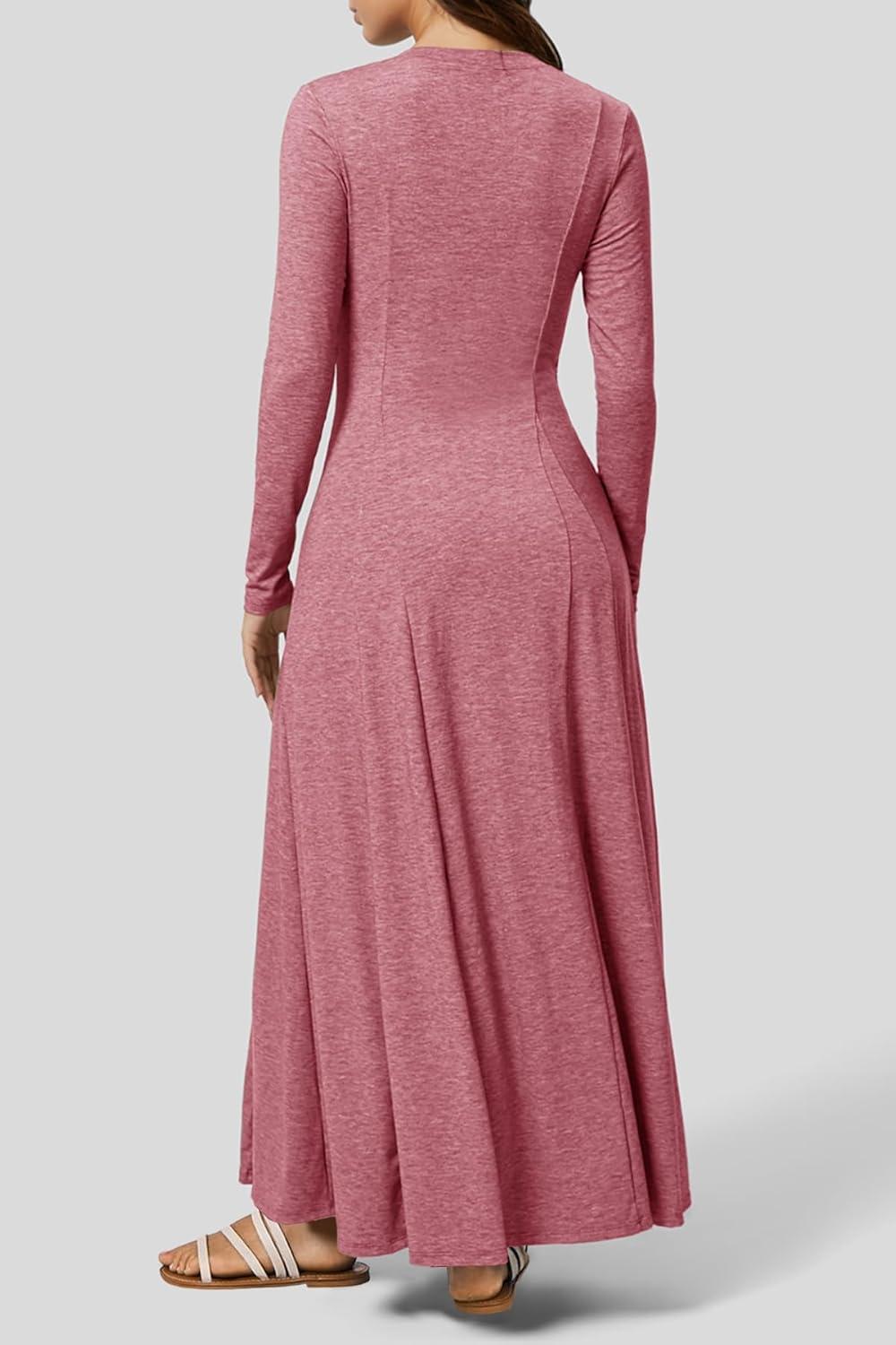 Embracing Fall Vibes:‌ Exploring MITILLY's Dusty Rose Maxi Dress
