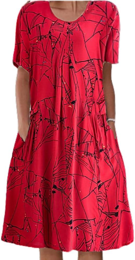 Flowy Boho Floral Midi Dress: Casual Comfort for Summer Days