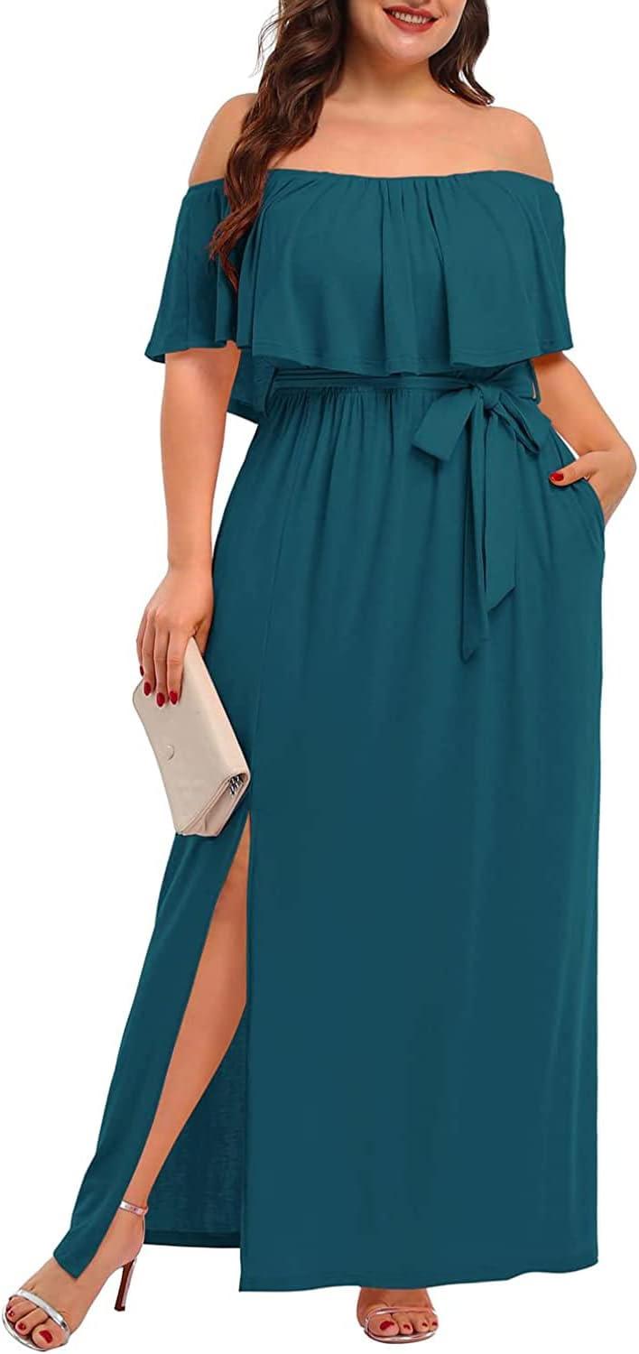 Flowy Comfort and Style: Exploring Plus Size Off-Shoulder Maxi Dresses