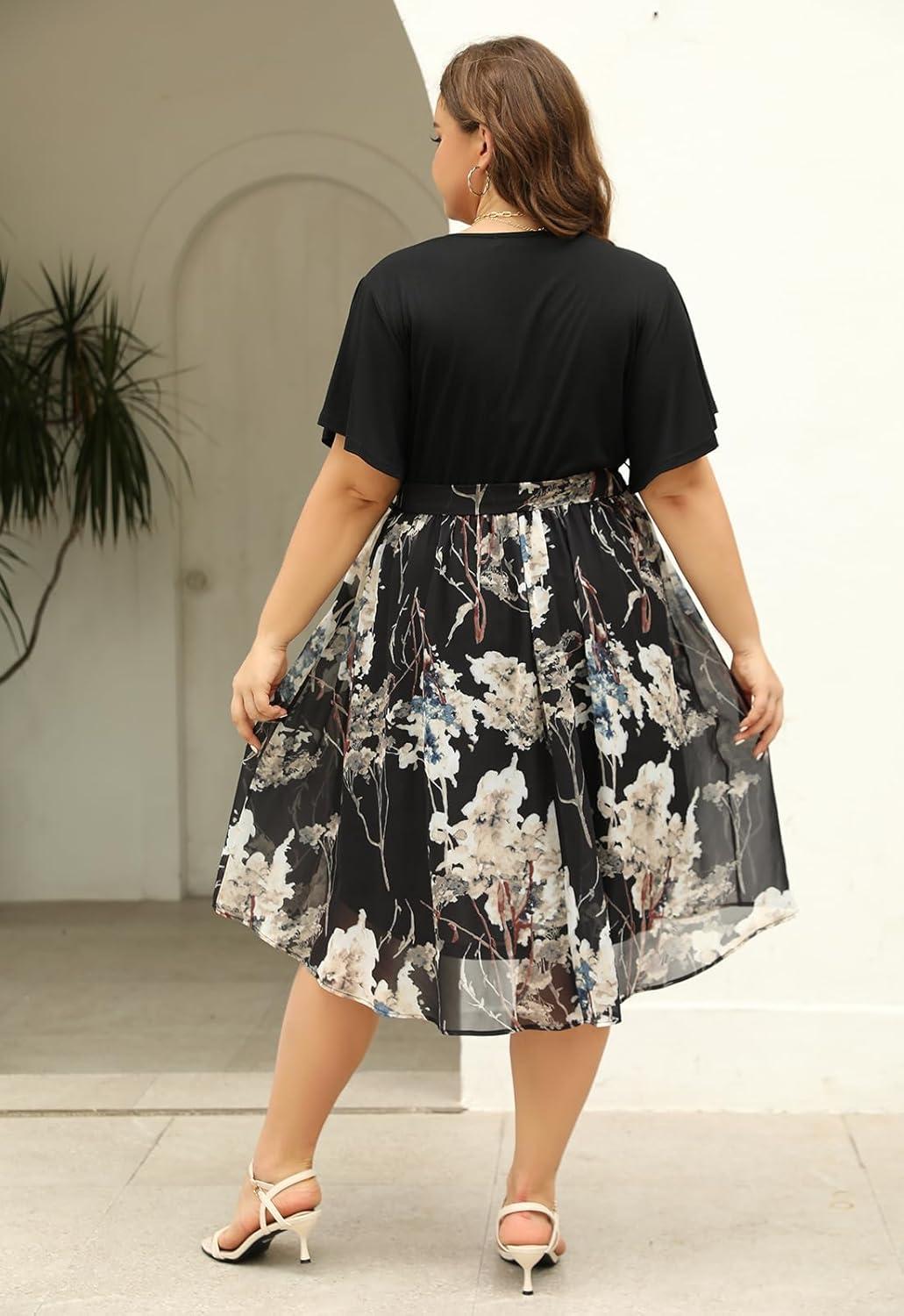 Flowy Elegance: Exploring Nemidor's Plus Size Boho Wrap Dress