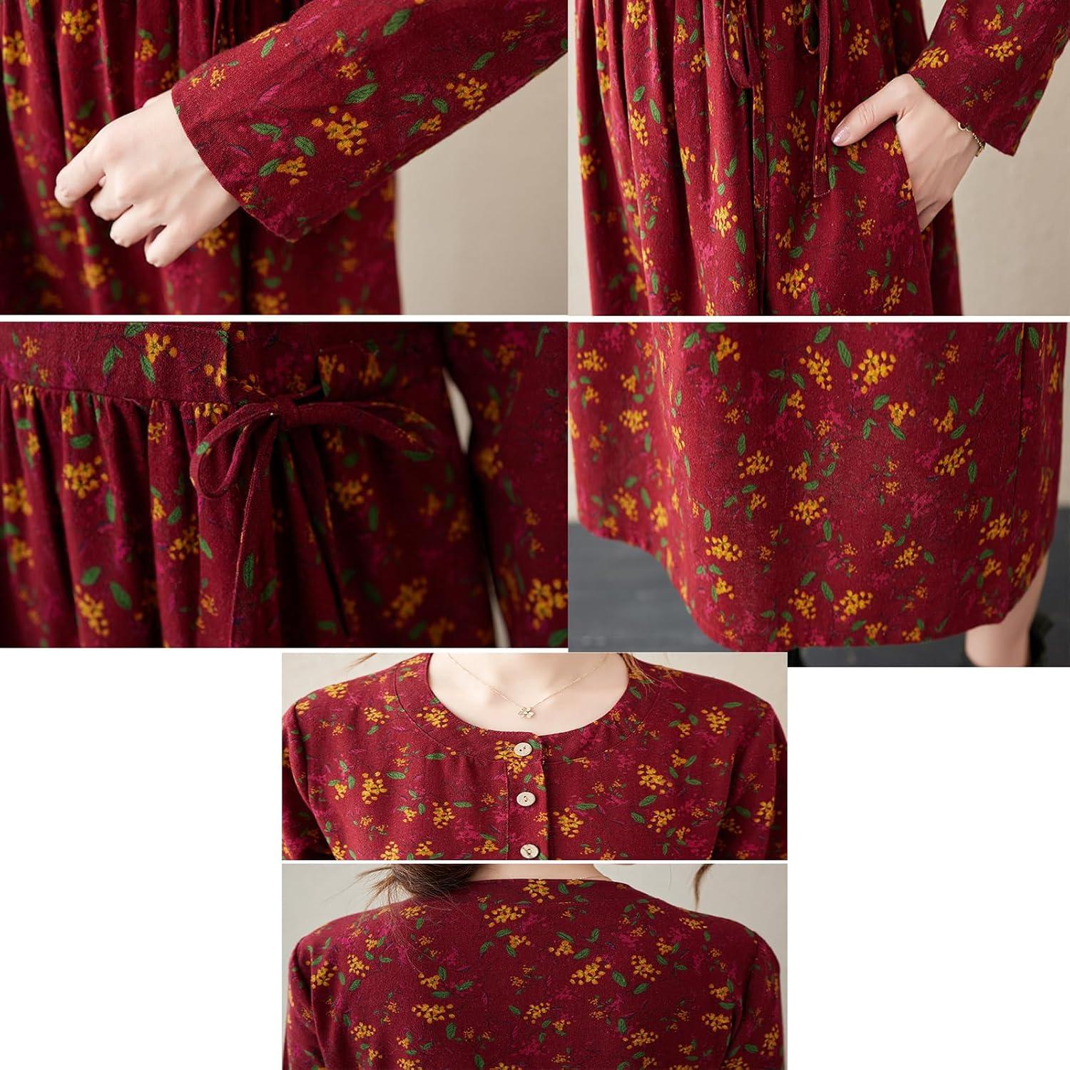 flowy Fall Vibes: Discover Akivide's Boho Floral Maxi Dress