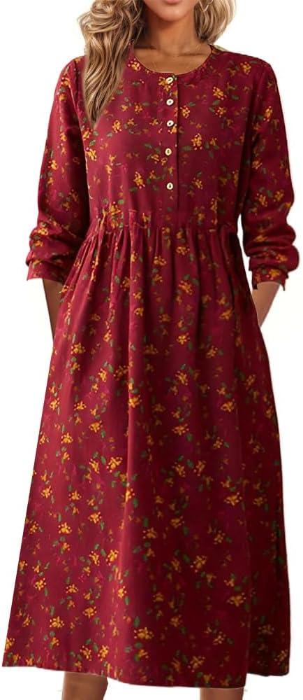 Flowy Fall Vibes: Discover Akivide's​ Boho Floral Maxi dress