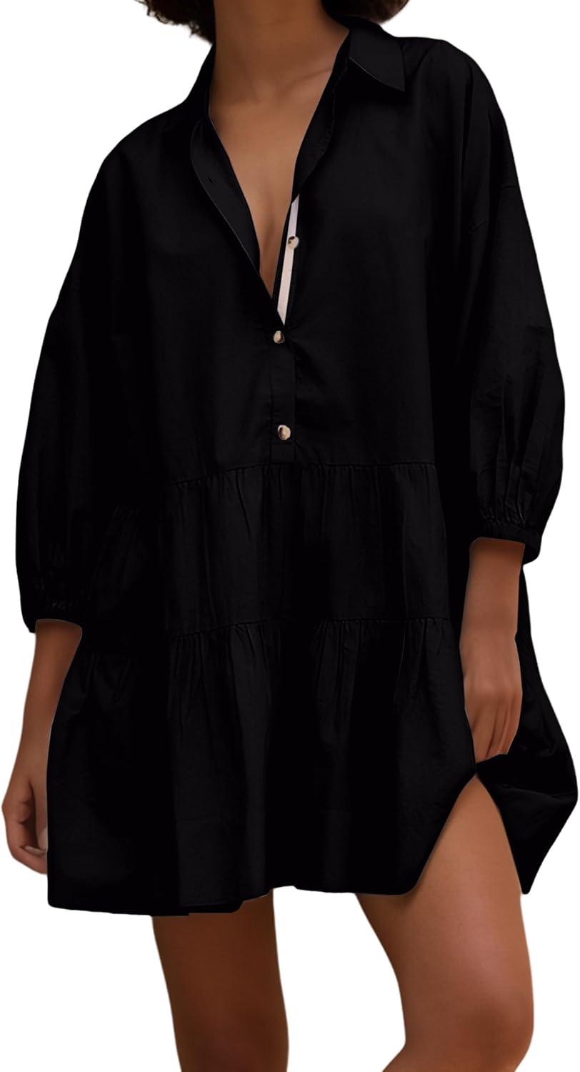 Flowy Puff Sleeve Mini Tunic Dress: A Summer Style Delight