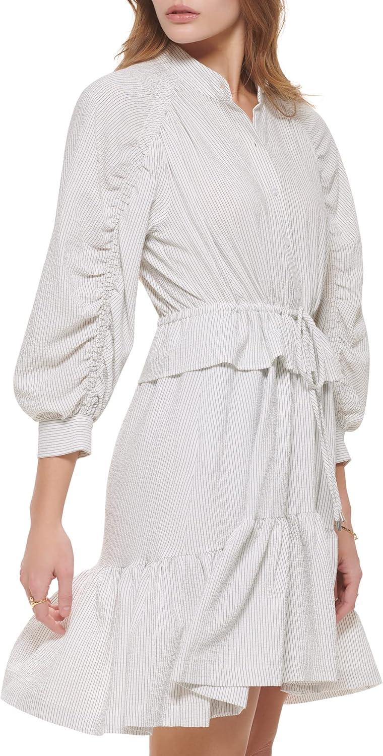 Flowy Ruffles & Stripes: Exploring Calvin Klein's Casual dress