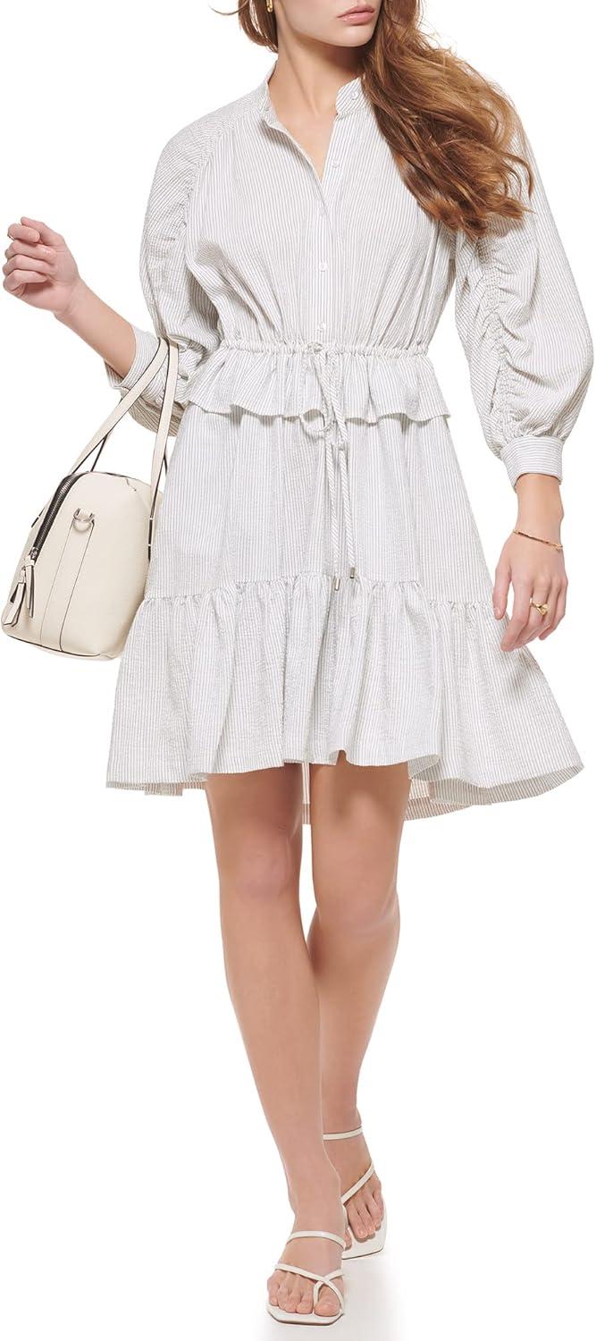 Flowy Ruffles ⁢& Stripes: Exploring Calvin Klein's‌ Casual Dress