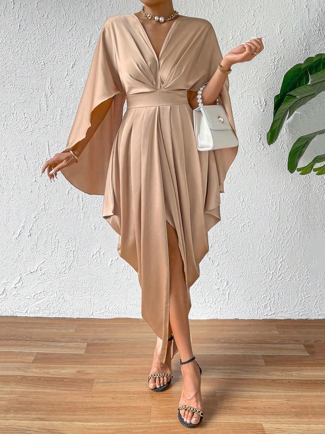 Graceful Elegance: Exploring the Champagne Asymmetrical Hem Dress