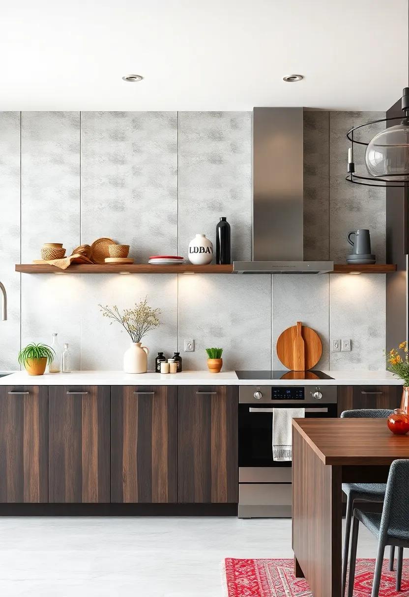 Concrete ‍Finish: ⁢Bring an urban touch with a concrete backsplash that blends seamlessly with industrial elements while offering ‌durability