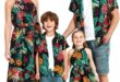 Matching Tropical Halter Sundresses And Shirts For Family Fun
