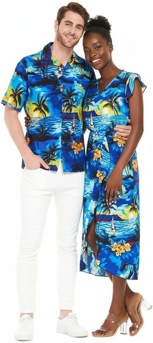 Matching Tropical Vibes: Hawaiian Luau Shirt & Ruffle Dress Review