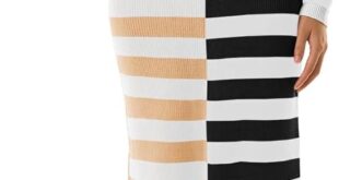 Wenrine Striped Midi Dress Casual Comfort Meets Stylish Knit