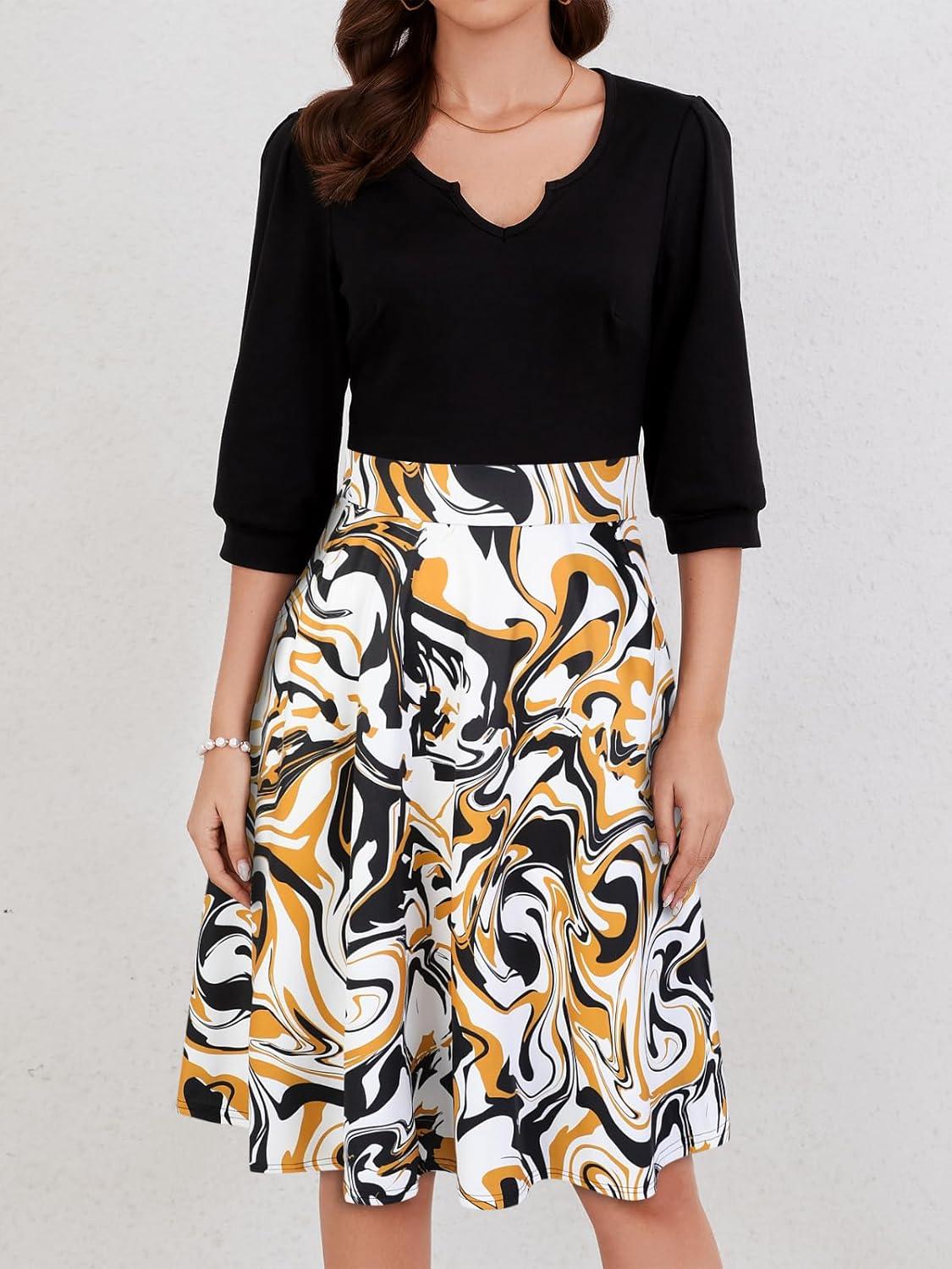 YATHON's elegant Fit & Flare Dress: style Meets Functionality