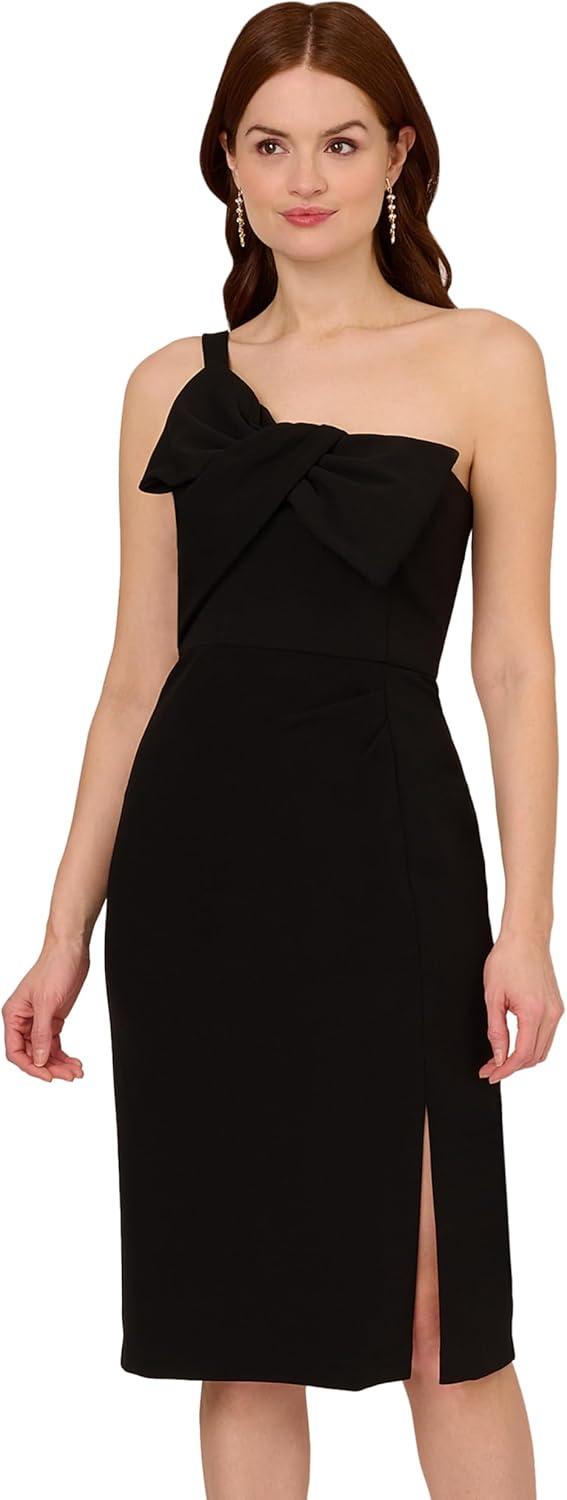 Adrianna Papell Knit Crepe Dress: Elegance Meets Comfort in Ivory