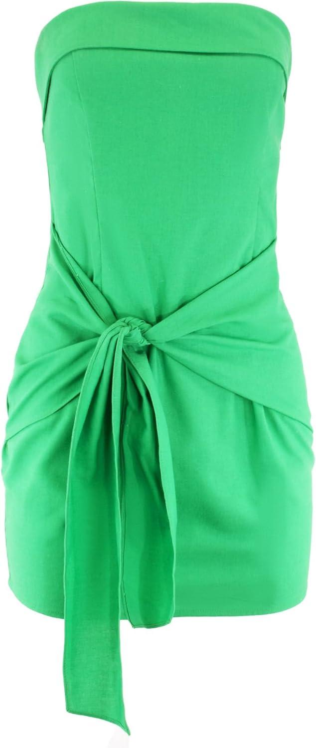 Almere Strapless Green Mini Dress with Chic Tie Detail Review