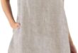 Amazhiyu Women Linen Sleeveless Shift Dress In Your Day