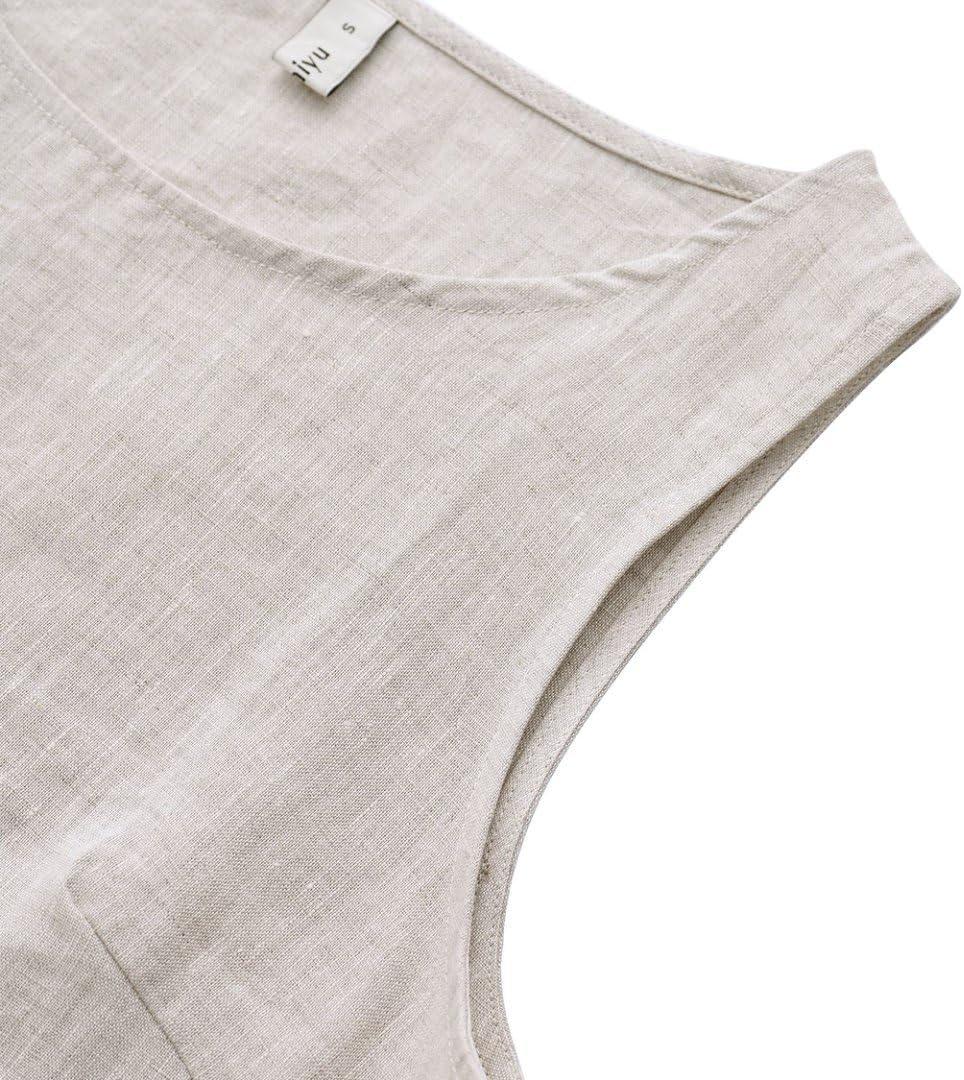 Amazhiyu Women's Linen Sleeveless Shift dress — in ​your day