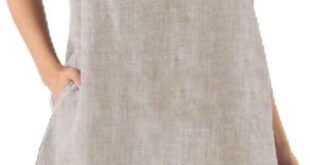 Amazhiyu Women Linen Sleeveless Shift Dress In Your Day