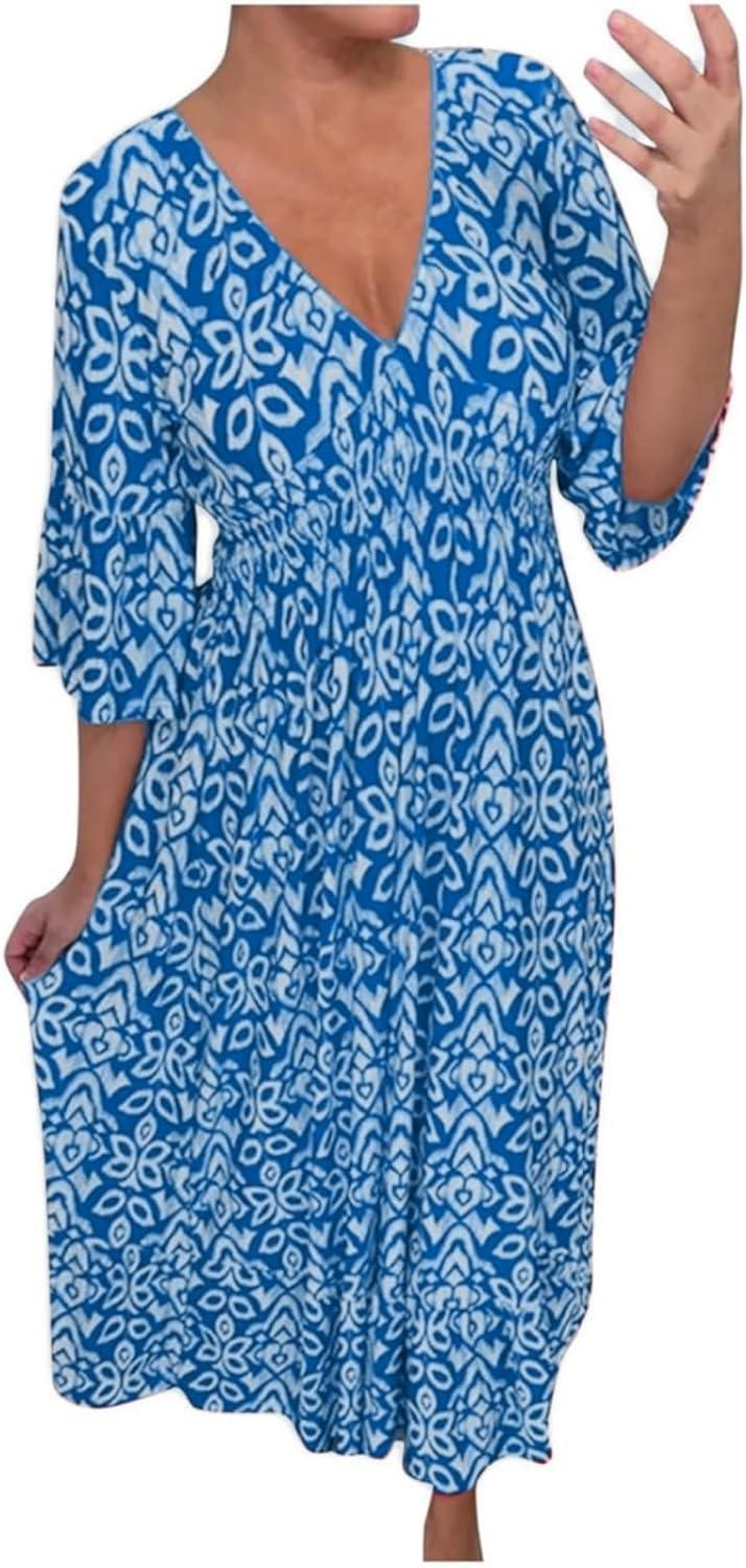 BIVENANT Boho Plus-Size Midi Dress for your weekend errands BIVENANT Boho Plus-Size Midi Dress for your weekend errands