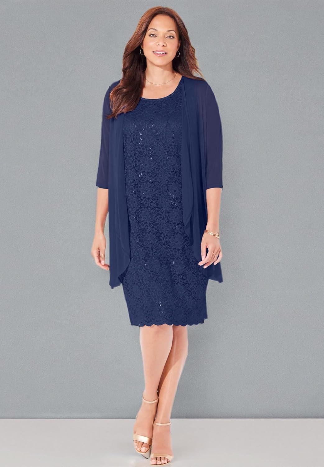 Catherines Women's Plus Size Lace Jacket Dress on your rack