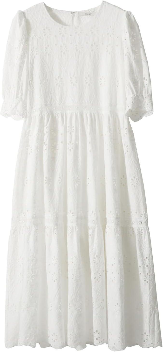 Chouyatou Women's Puff Sleeve Midi Dress — how it fits you