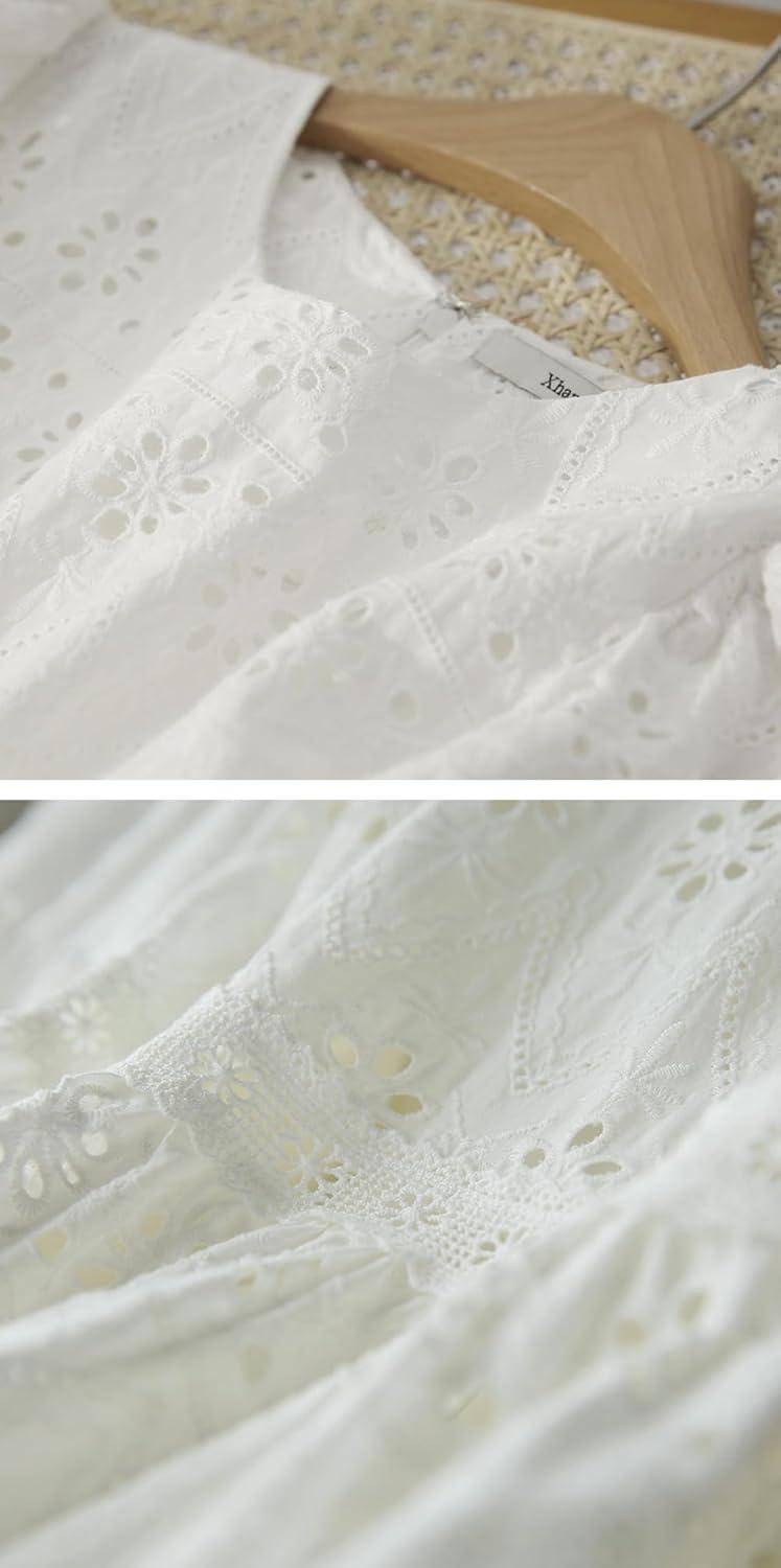 Chouyatou women's Puff Sleeve Midi Dress — how it⁣ fits you