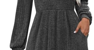Cozy And Stylish Exploring The Ofeefan Knit Sweater Dress With Pockets