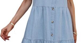 Effortless Style In Porrcey Casual Denim Babydoll Dress