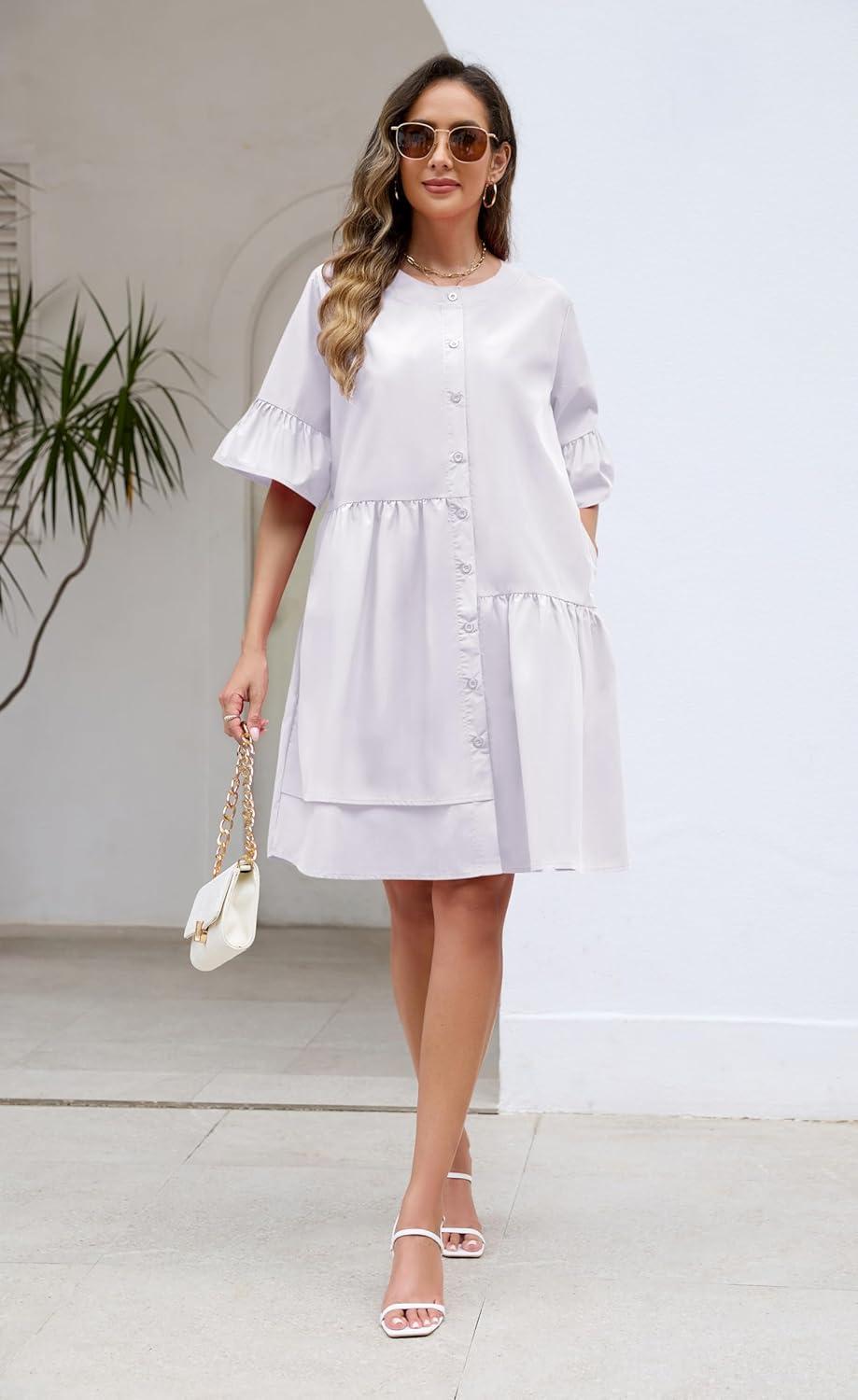 Effortless Style Meets Comfort in Choichic's flare⁣ Sleeve midi Dress