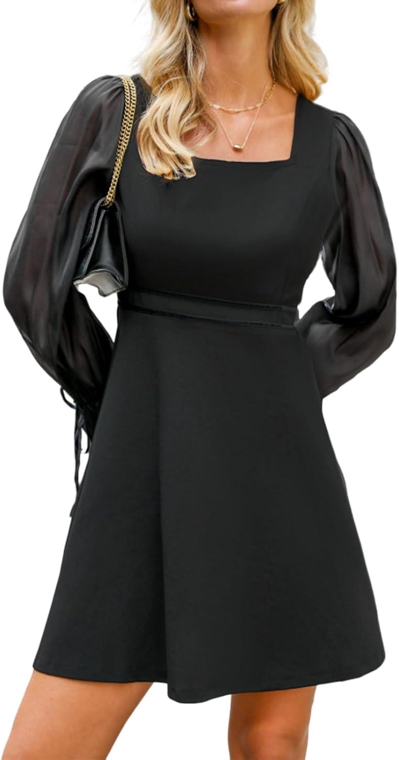 Falling for Style: Exploring the Knit Mini Dress with Lantern Sleeves