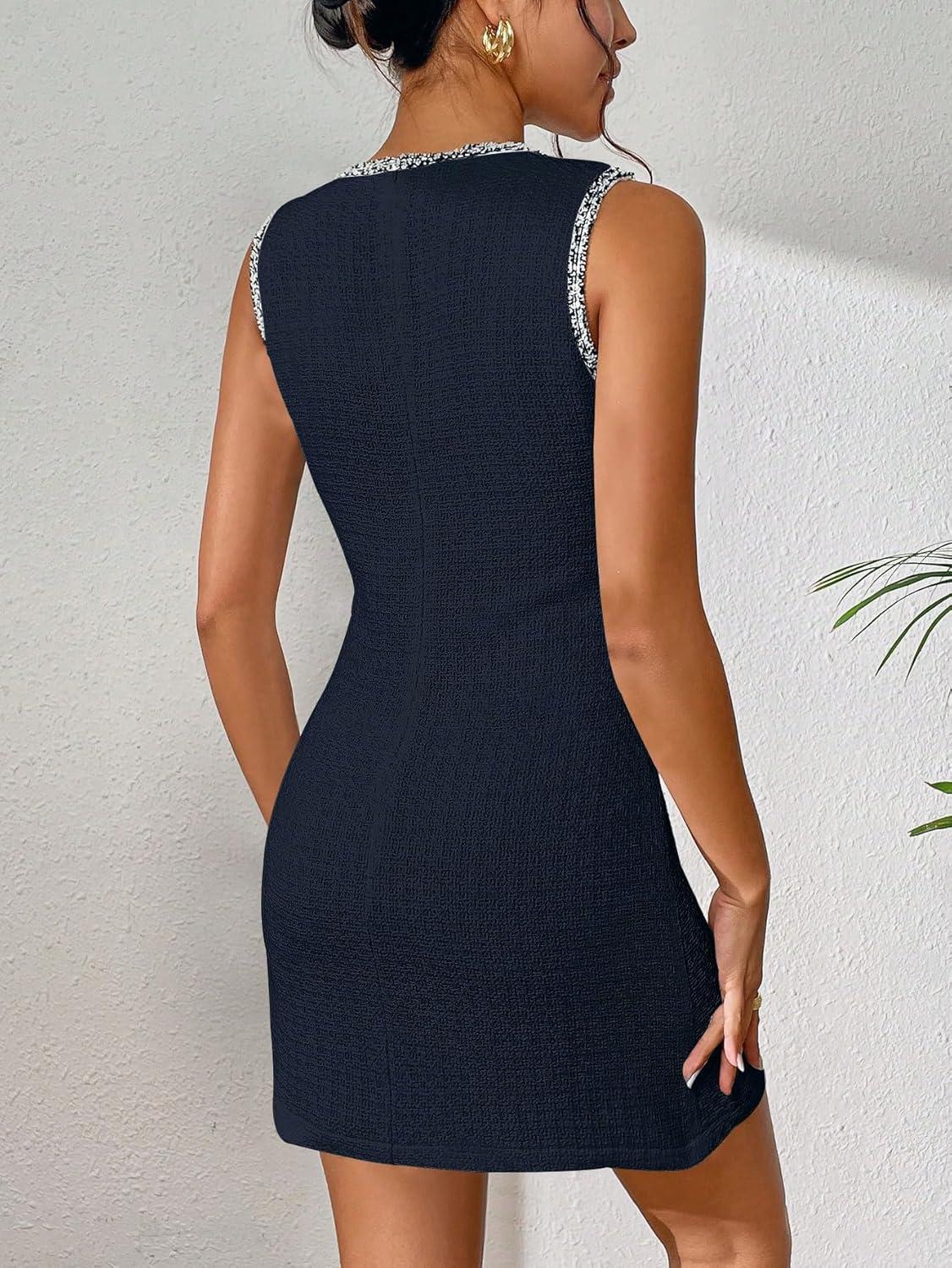 Floerns Women's Contrast Trim Mini dress — how it fits you