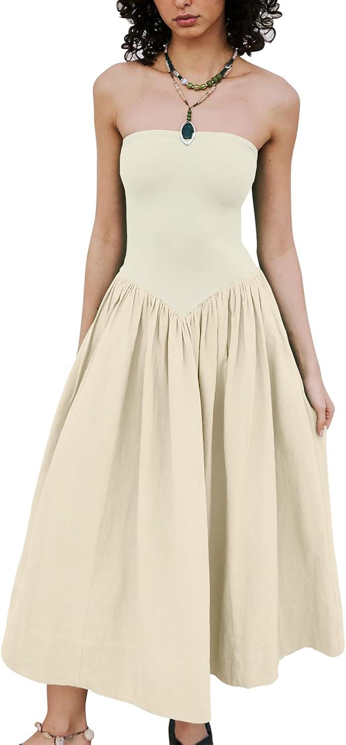 Flowy Elegance: Exploring the 2025 Strapless Maxi Dress Trend