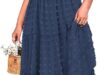 Flowy Navy Blue Midi Dress Elegant Comfort For Plus Sizes