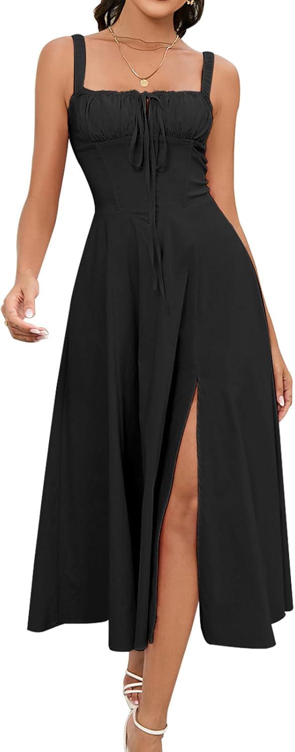 GLNEGE Women’s Summer Milkmaid Midi Dress: how it fits you