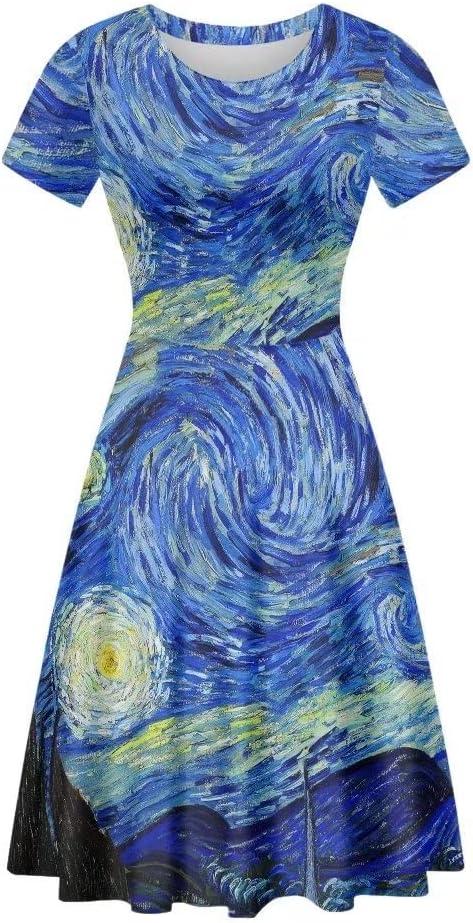 HUGS IDEA Womens Puffy Swing Midi Dress: your daytime wear