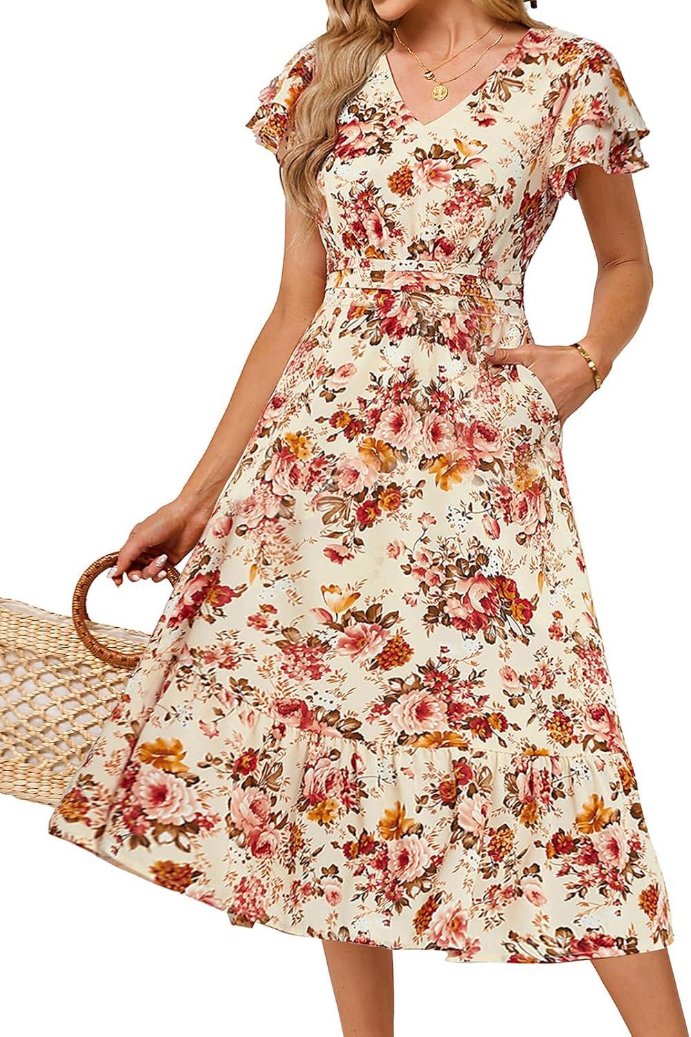 JASAMBAC Floral ⁣Midi Dress you'll reach for on hot days