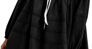 Jeibkouy Women Flowy Puff Sleeve Mini Dress For Your Day