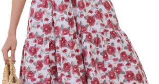 Kormei Boho Floral Midi Dress Comfort Meets Casual Chic