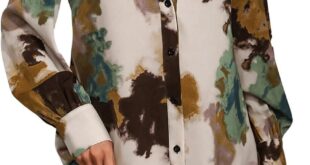 Makemechic Women Tie Dye Button Down Shirt Dress On You