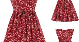 Matching Polka Dot Ruffle Dresses Perfect For Vacation Style