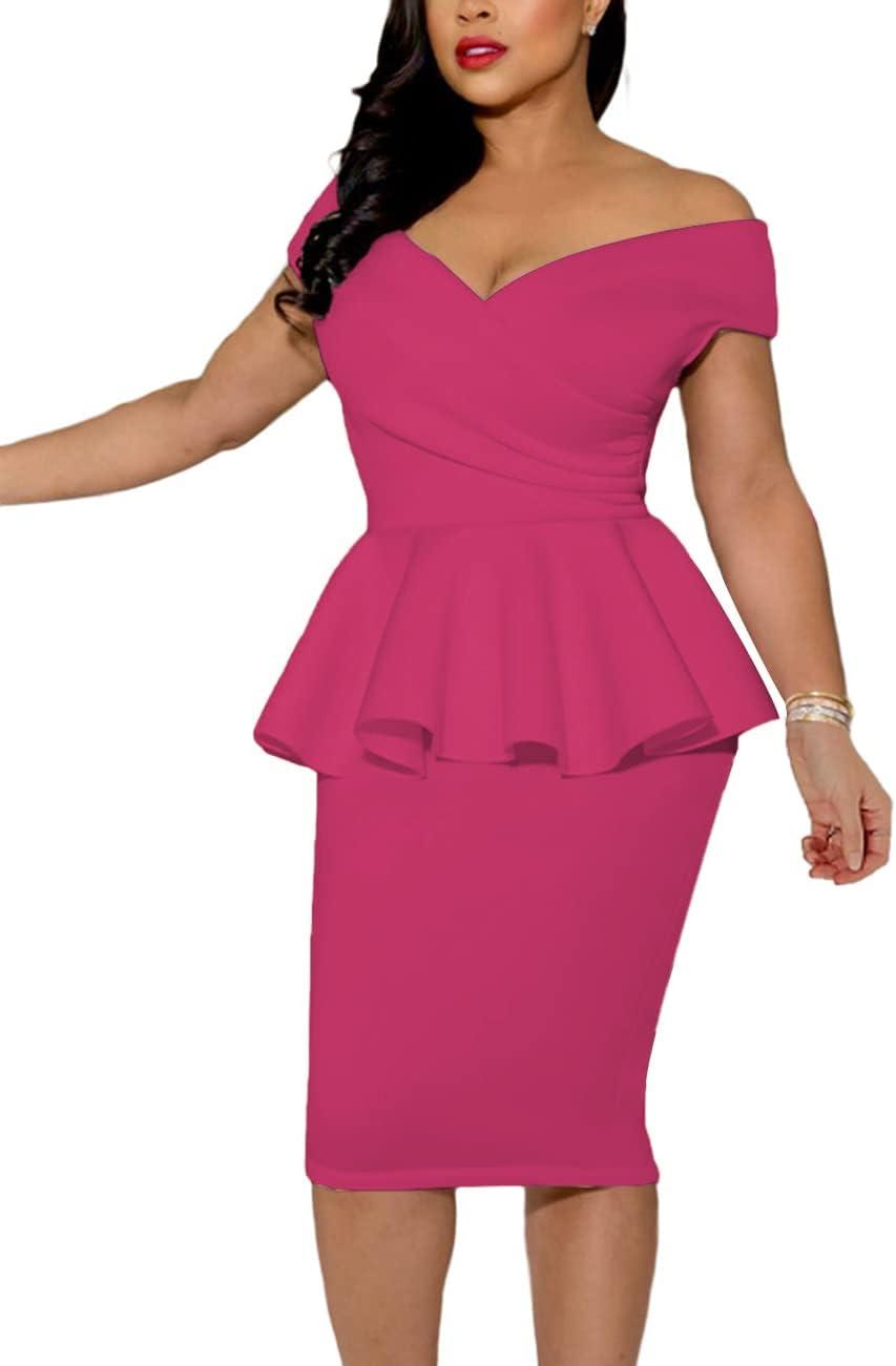 MAYFASEY Vintage Peplum Dress: Style Meets Office Elegance MAYFASEY Vintage Peplum Dress: Style Meets Office Elegance