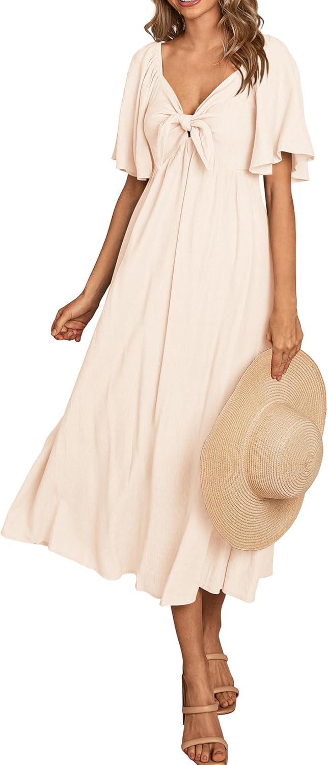 PRETTYGARDEN Summer Dress for Women — how it drapes on you